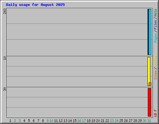 Daily usage for August 2025