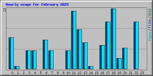 Hourly usage for February 2025
