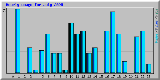 Hourly usage for July 2025