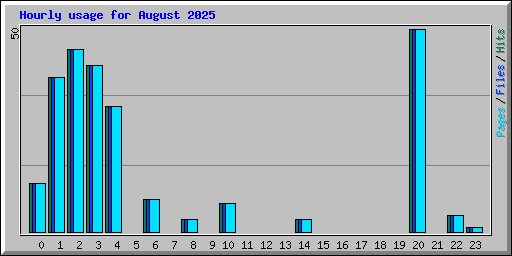 Hourly usage for August 2025